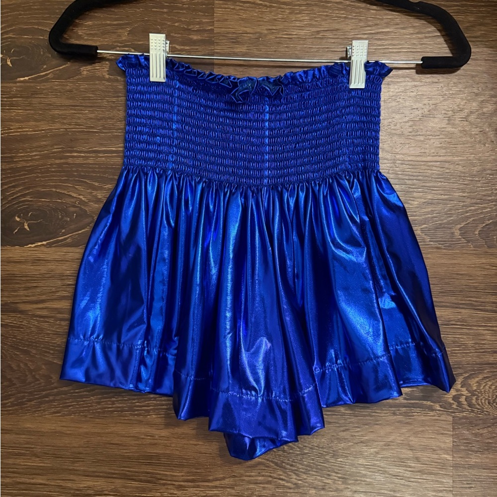 QUEEN OF SPARKLES Blue Shiny Shorts